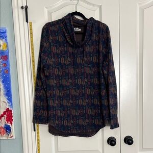 Kavu Multicolor Knit Pullover with Subtle Pattern - Navy, Green & Burgundy, XL